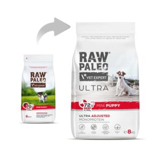 RAW PALEO Ultra Mini Puppy Beef - sausas maistas mažų veislių šuniukams - 8 kg - Image 2