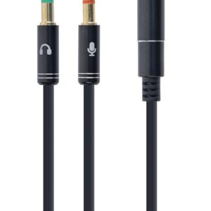 Gembird !Adapter audio stereo 3.5mm mini Jack/4PIN/ garso kabelis 0,2 m 2 x 3.5mm Juoda