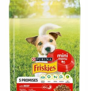 FRISKIES Mini meniu jautiena su daržovėmis - sausas maistas šunims - 1,5 kg