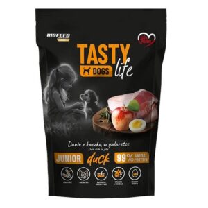 BIOFEED Tasty Dogs Life Junior Duck - drėgnas ėdalas šunims - 500g