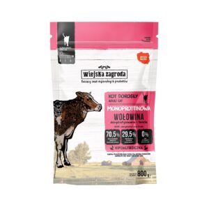 WIEJSKA ZAGRODA Monoprotein Beef - sausas kačių maistas - 800g