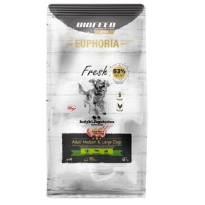 BIOFEED Euphoria Fresh Adult Medium & Large Turkey with lamb - sausas maistas šunims - 12kg