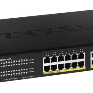 Zyxel GS1920-24HPV2 Valdomas Gigabit Ethernet (10/100/1000) Maitinimas per Eternetą (PoE) Juoda