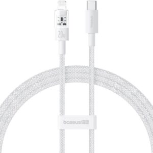 Baseus Gem USB-C ir iP greitojo įkrovimo kabelis 1 m 20 W Balta