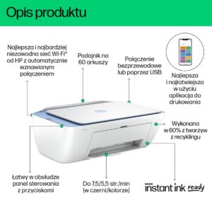 HP DeskJet Wireless All-in-One Color Spausdintuvas, Instant Ink; Copier, Scanner - Image 3