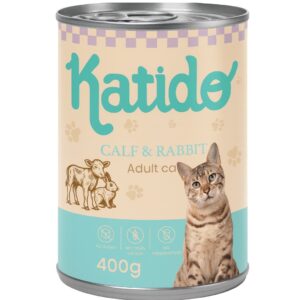 KATIDO Calf with rabbit - šlapias kačių maistas - 400g