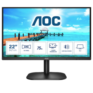 AOC B2 22B2H/EU LED display 54,6 cm (21.5") 1920 x 1080 pikseliai „Full HD“ Juoda - Image 2