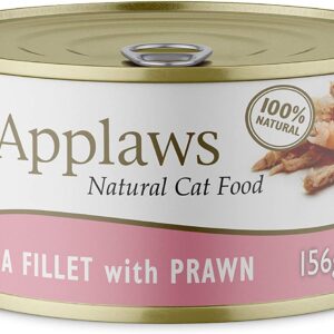 APPLAWS Natural Cat Food Tuna fillet with prawn - drėgno kačių ėdalo - 156g