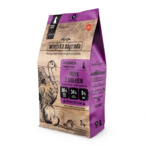 WIEJSKA ZAGRODA Turkey with apple M Puppy - sausas maistas šunims - 2kg