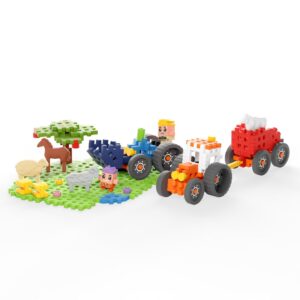 MARIOINEX Mini Waffle Farmer statybiniai blokai Traktoriai ir graži pieva, 110 dalių - Image 3
