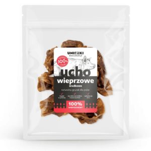 UNISZKI Vidurinė kiaulės ausis - skanėstas šunims - 200 g
