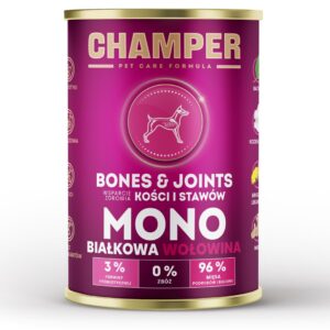 CHAMPER Bones & Joints Monoprotein Beef - drėgnas ėdalas šunims - 400g