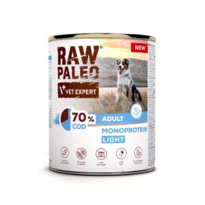VETEXPERT Raw Paleo Cod Light Monoprotein - drėgnas ėdalas šunims - 800g