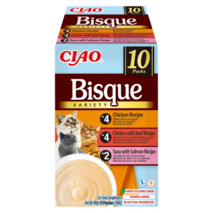 INABA Ciao Bisque Creamy soup with chicken, beef and fish - skanėstas katėms - 10x40g - Image 1