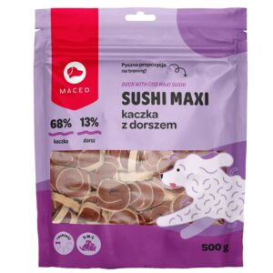 MACED Duck with cod Maxi sushi  - skanėstas šuniui - 500g