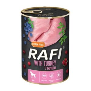 Dolina Noteci Rafi Šunų šlapias maistas su kalakutiena, mėlynėmis ir spanguolėmis - 800g