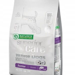 NATURE'S PROTECTION Superior Care White Dogs Grain Free Junior Salmon - sausas maistas šuniukams - 10 kg