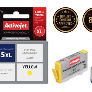 Activejet AH-935YRX rašalas (pakaitinis HP 935XL C2P26AE; Premium; 12 ml; geltonas) - Image 2