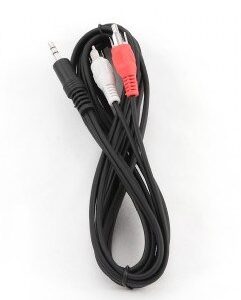 Gembird 2.5m, 3.5mm/2xRCA, M/M garso kabelis 2,5 m Juoda, Raudona, Balta - Image 2