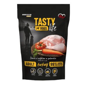 BIOFEED Tasty Dogs Life Turkey - drėgnas ėdalas šunims - 500g
