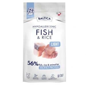 BALTICA Nutraceutic Hypoallergenic Light M Fish with rice - sausas maistas šunims - 3kg