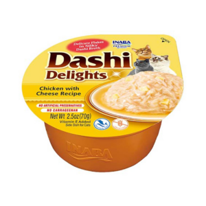 INABA Dashi Delights Chicken with cheese in broth - skanėstas katėms - 70g