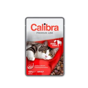 CALIBRA Cat Premium Adult Chicken & Beef - šlapias kačių maistas - 100g