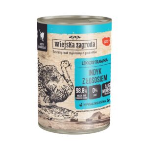 WIEJSKA ZAGRODA Turkey with salmon - šlapias kačių maistas - 400g