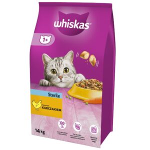 Whiskas STERILE sausas kačių maistas Suaugusiųjų vištiena 14 kg