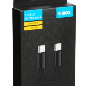 iBOX IKUTC USB-C laidas 60W 1m Juodas