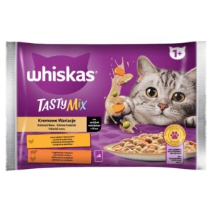 WHISKAS Tasty Mix Chicken and Vegetable, Lamb and Turkey  - drėgno kačių ėdalo - 4 x 85g