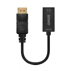 Savio adapteris DisplayPort (M) v1.2 - HDMI A (F) v1.4, 4K, AK-62