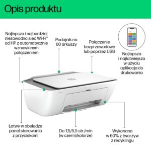 HP DeskJet Wireless All-in-One Color Spausdintuvas, Instant Ink; Copier, Scanner - Image 2