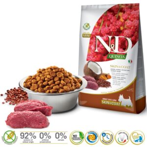 FARMINA N&D Quinoa Dog Skin&Coat Venison, Coconut Adult Mini  - sausas maistas šunims - 2.5 kg - Image 2