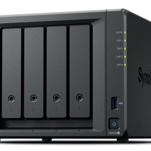 Synology DiskStation DS425+ NAS ir duomenų saugojimo serveris „Intel® Celeron®“ J4125 2 GB DDR4 0 TB Juoda