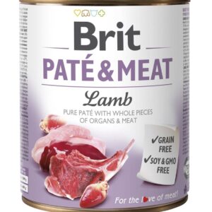 BRIT Paté & Meat su ėriena - šlapias šunų maistas - 800g