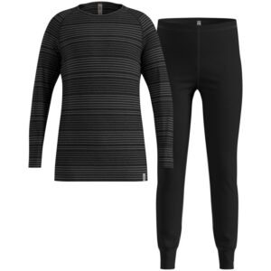 Odlo Set long ACTIVE WARM ECO SET vaikų apatiniai, dydis 140 cm, juodi ir pilki