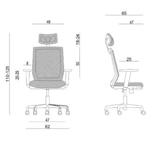 Ergonomiška biuro kėdė ESTA juoda - Image 3