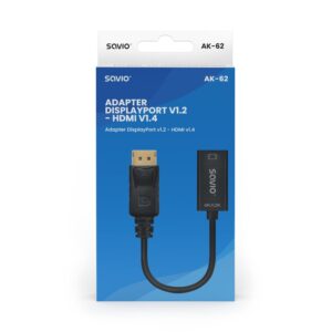 Savio adapteris DisplayPort (M) v1.2 - HDMI A (F) v1.4, 4K, AK-62 - Image 3