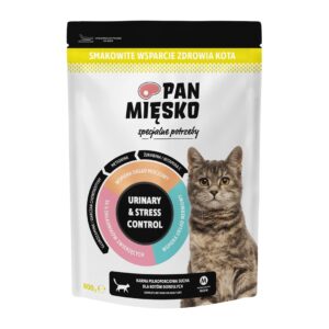 PAN MIĘSKO Urinary & Stress Control Turkey - sausas kačių maistas - 800g