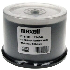 MAXELL CD-R 700MB 52x80 min, verpstė, spausdinamasis diskas
