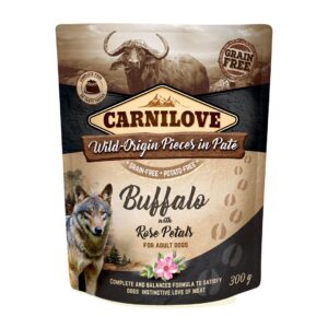 CARNILOVE Dog Pouch Wild Buffalo & Rose petals - drėgnas ėdalas šunims - 300g