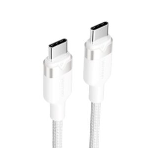 Vention USB-C į C kabelis, apipintas, 3A, 480Mbps, 60W, 1m, WH - Image 2
