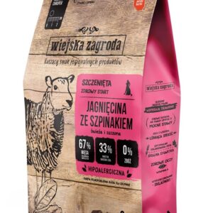 WIEJSKA ZAGRODA  Lamb with spinach S puppy - sausas maistas šunims - 2kg