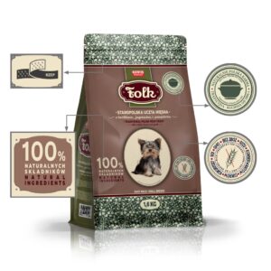 FOLK Small breeds Traditional polish meat feast with rabbit, lamb and quail - sausas maistas šunims - 1,6kg - Image 2