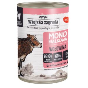 WIEJSKA ZAGRODA Monoprotein beef - šlapias kačių maistas - 400g