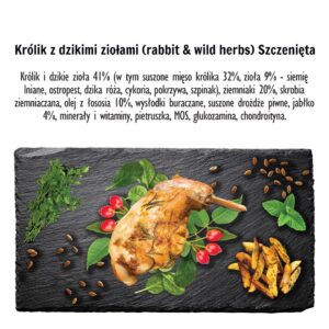 PAKA ZWIERZAKA Puppy Rabbit with wild herbs S - sausas maistas šunims - 9kg - Image 2