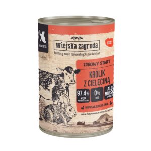 WIEJSKA ZAGRODA Rabbit with veal for kittens - šlapias kačių maistas - 400g