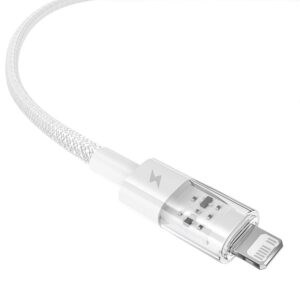 Baseus Gem USB ir IP 2,4A greitojo įkrovimo kabelis 1 m Balta - Image 3
