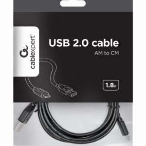 Gembird Kabel / Adapter USB kabelis USB 2.0 1,8 m USB A USB C Juoda - Image 3